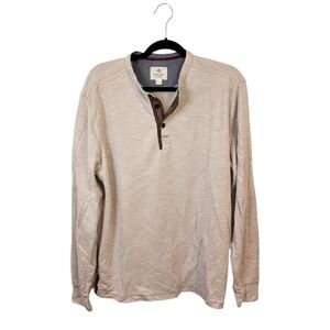 True Grit Light Tan Long Sleeve Henley Men's L